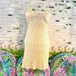 Popcorn Contempo Casuals vintage cream bodycon dress